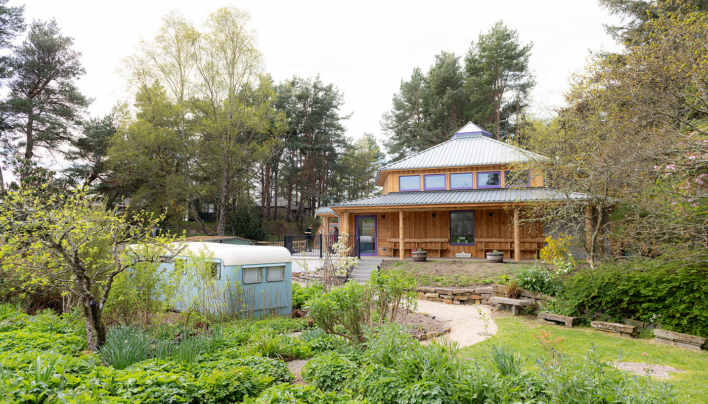 The Light of Findhorn Sanctuary and the original 1962 caravan